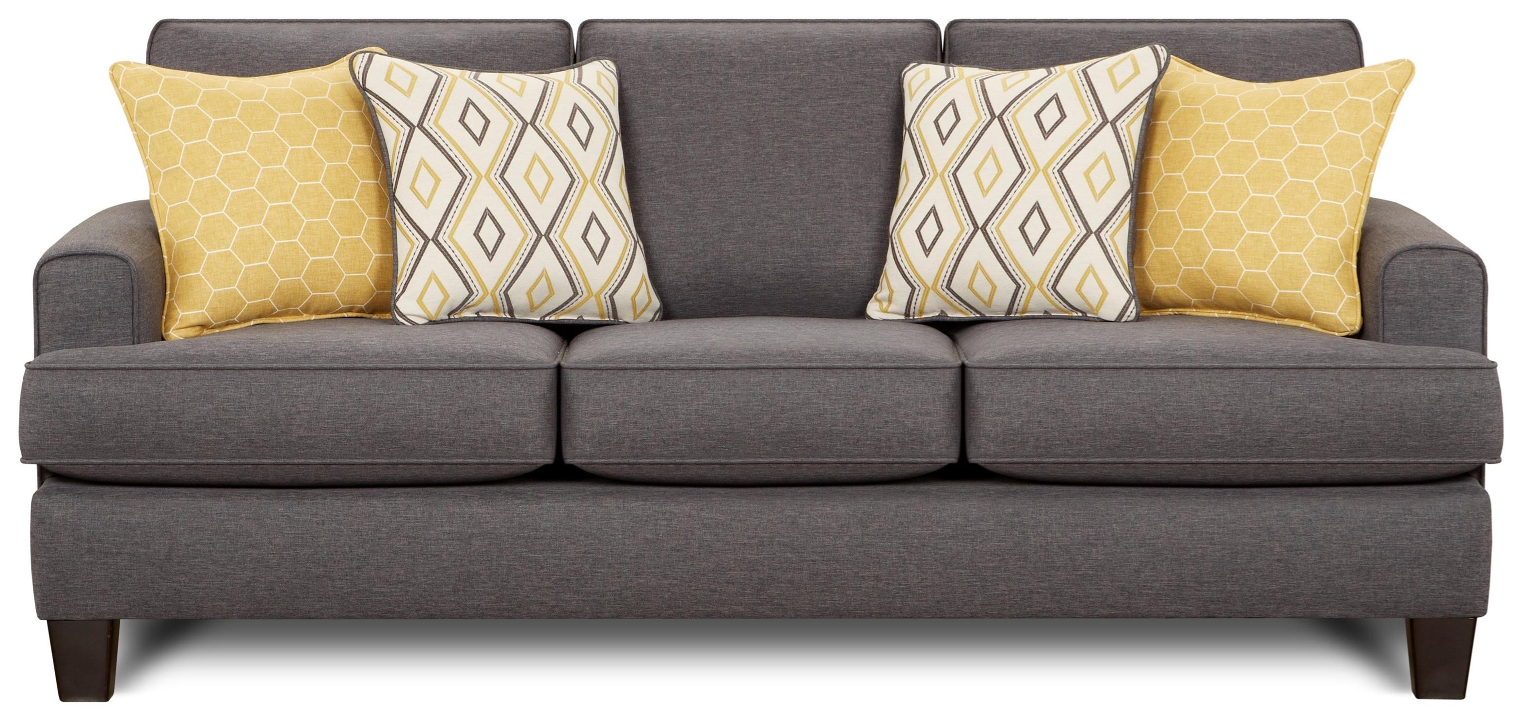 Fusion Furniture 2600 Contemporary Sleeper w/ Exposed Wood Legs Lindy